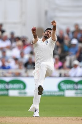 Jasprit Bumrah India bowls v England Nottingham 2018