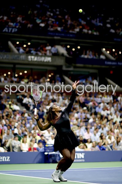 Serena Williams United States serves US Open 2018