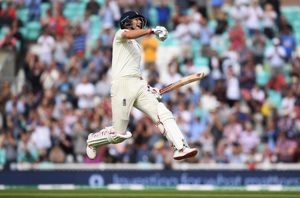 Joe Root England celebrates Century v India The Oval 2018
