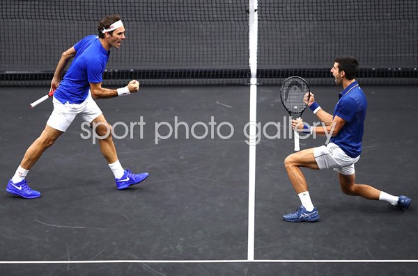 Roger Federer & Novak Djokovic Team Europe Doubles Laver Cup 2018