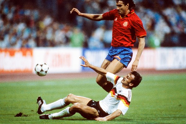 Julio Salinas & Jurgen Kohler - West Germany v Spain - Euro '88