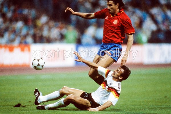 Julio Salinas & Jurgen Kohler - West Germany v Spain - Euro '88