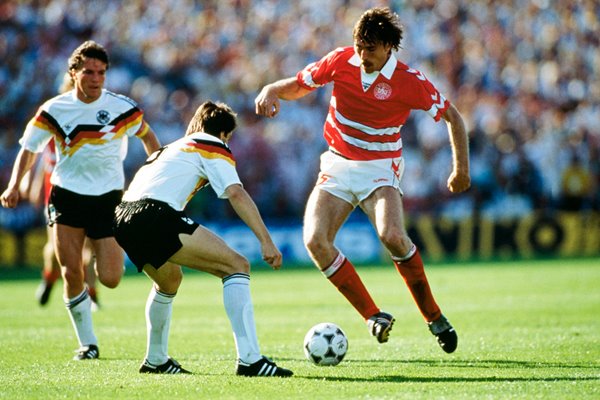 Ivan Nielsen of Denmark v West Germany Euro '88