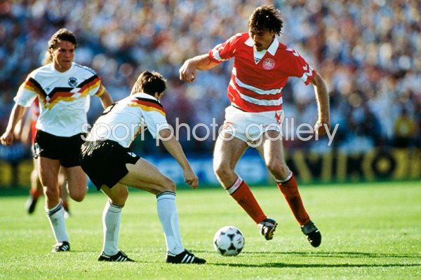 Ivan Nielsen of Denmark v West Germany Euro '88
