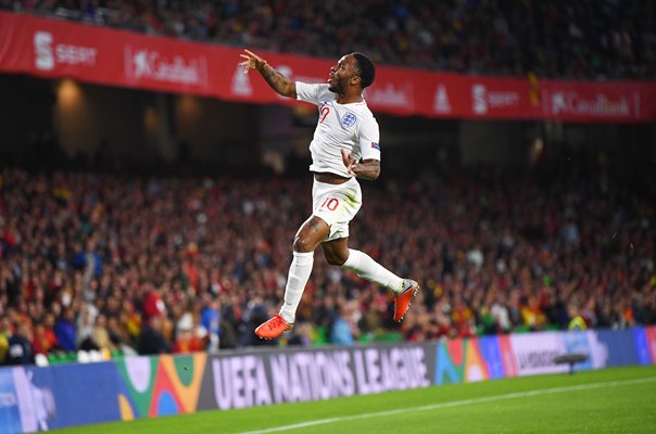 Raheem Sterling England celebrates v Spain Nations League 2018