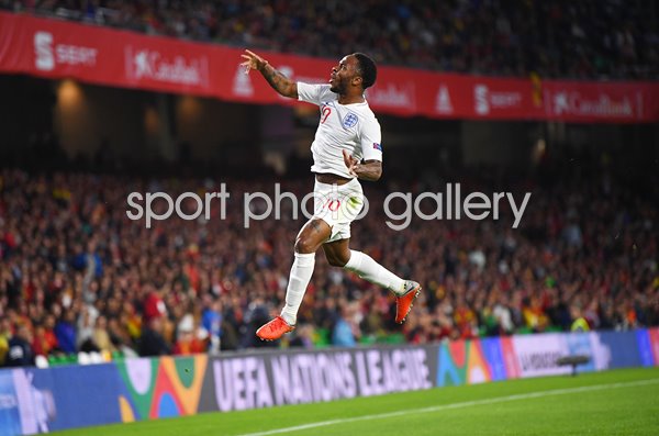 Raheem Sterling England celebrates v Spain Nations League 2018