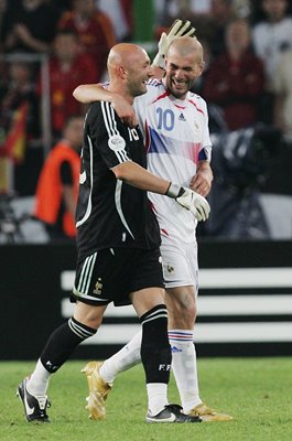 Fabien Barthez & Zinedine Zidane France Last 16 World Cup 2006