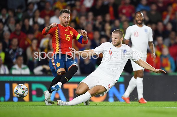 Eric Dier England tackles Sergio Ramos Spain Seville 2018