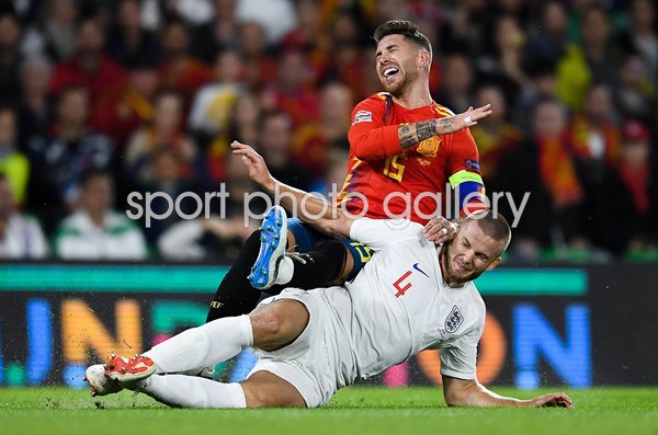 Eric Dier England tackles Sergio Ramos Spain Nations League 2018