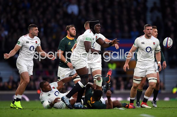 Maro Itoje England action v South Africa Twickenham 2018