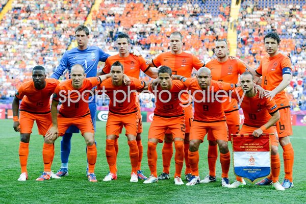 Netherlands team v Denmark EURO 2012