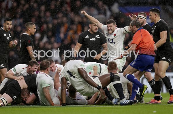 England pushover try v New Zealand Autumn International 2018
