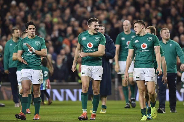 Jacob Stockdale & Ireland celebrate v New Zealand 2018