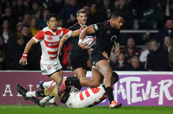 Joe Cokanasiga England scores v Japan Twickenham 2018