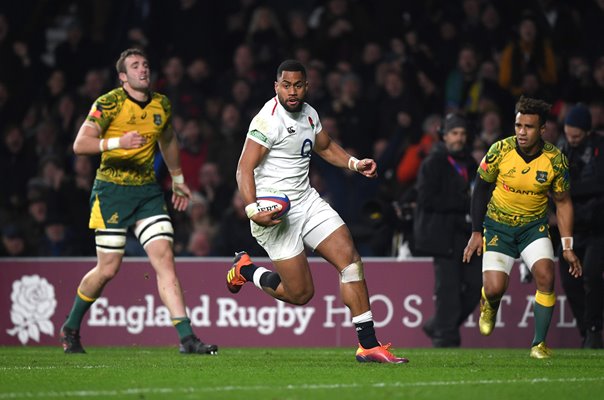 Joe Cokanasiga England scores try v Australia Twickenham 2018