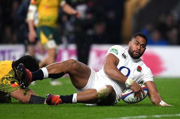 Joe Cokanasiga England touches down v Australia Twickenham 2018