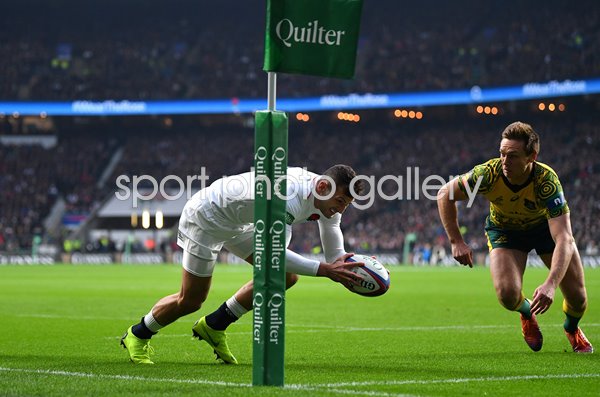 Jonny May England scores v Australia Autumn International 2018
