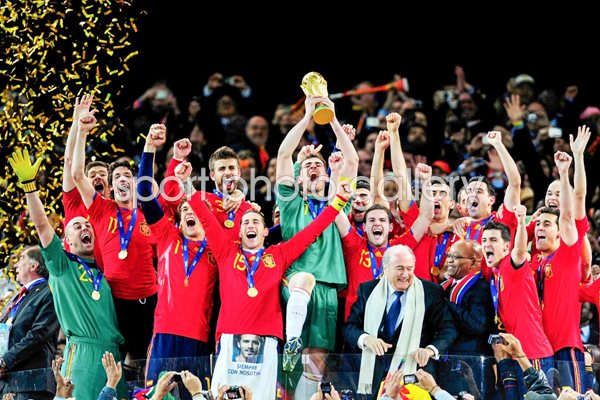 2010 World Cup - Iker Casillas of Spain lifts the trophy