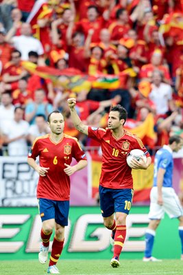 Cesc Fabregas scores for Spain v Italy 2012
