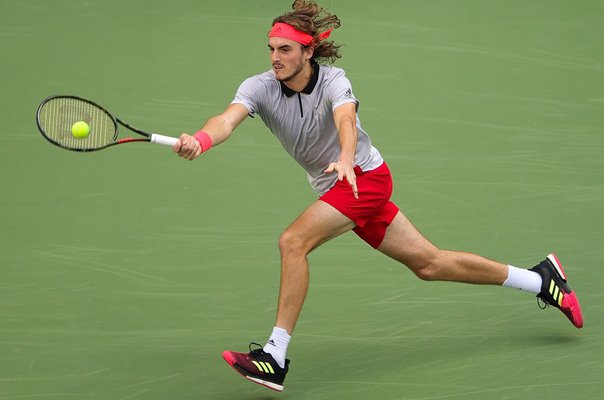 Stefanos Tsitsipas Greece Running Forehand Shanghai Masters 2018