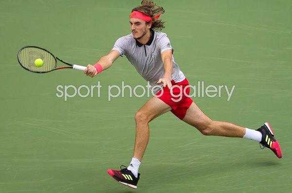 Stefanos Tsitsipas Greece Running Forehand Shanghai Masters 2018