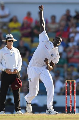 Jason Holder West Indies bowls v England Barbados 2018