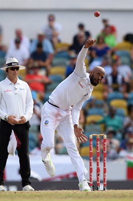 Roston Chase West Indies bowls v England Barbados 2018