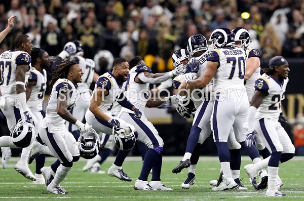 Greg Zuerlein Los Angeles Rams celebrates NFC Championship 2019