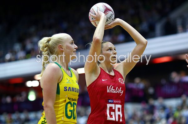 Jo Harten England v Australia Netball Quad Series London 2019