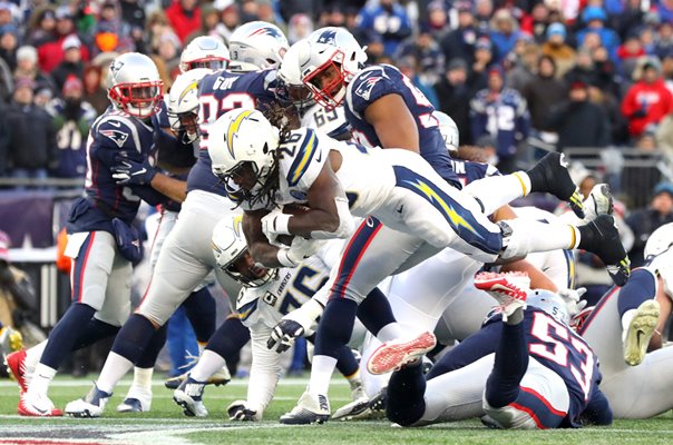 Melvin Gordon Los Angeles Chargers Touchdown v Patriots 2019