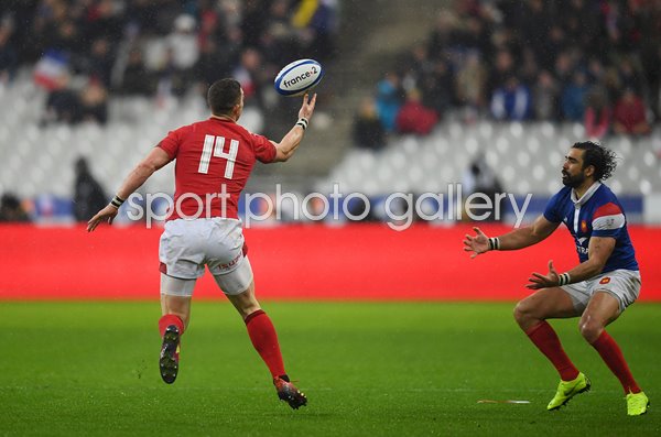 George North Wales Intercept v France Paris 6 Nations 2019