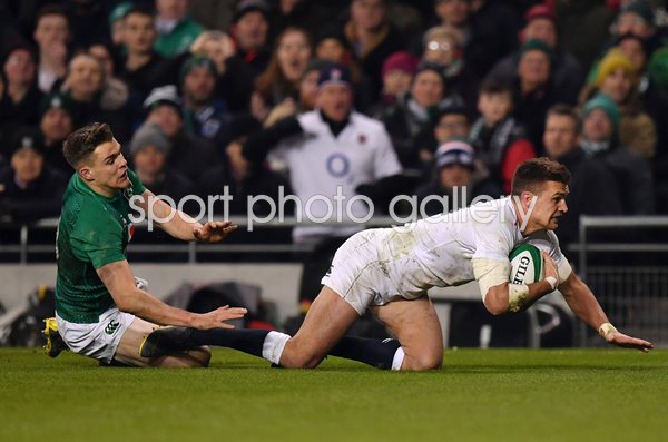 Henry Slade England scores v Ireland Dublin Six Nations 2019