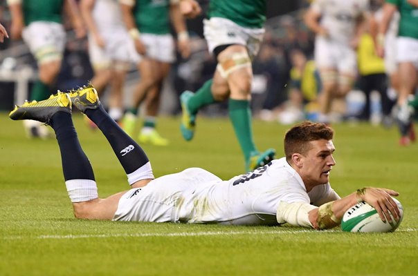 Henry Slade England try v Ireland Dublin 6 Nations 2019