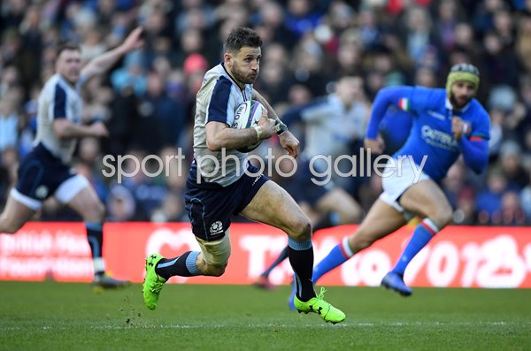 Tommy Seymour Scotland v Italy Murrayfield Six Nations 2019