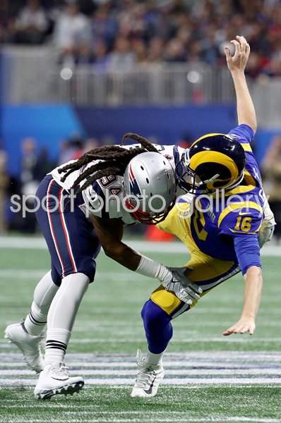 Jared Goff Los Angeles Rams v Adrian Clayborn Patriots Super Bowl 2019