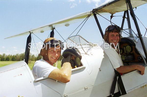David Gower & John Morris Tiger Moth Plane Flight Ashes Tour 1991