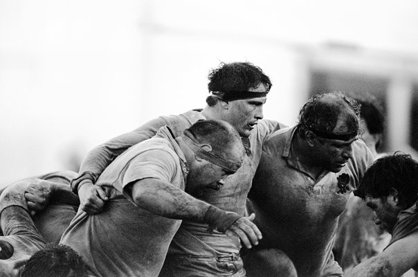 Gareth Chilcott, Brian Moore & Paul Rendall England Scrum 1988