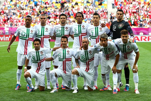 Portugal team v Denmark Group B EURO 2012
