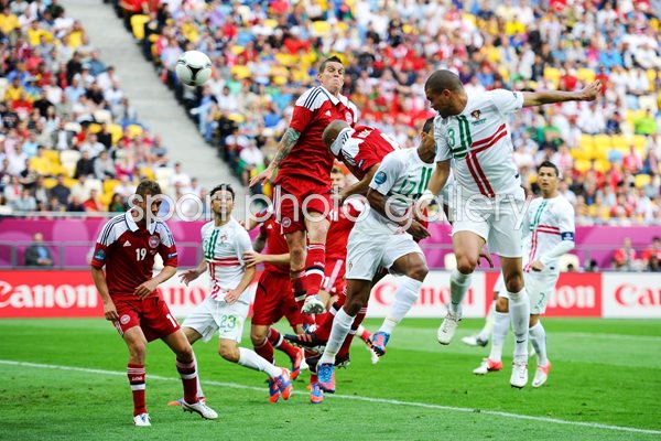 Pepe header Portugal v Denmark EURO 2012