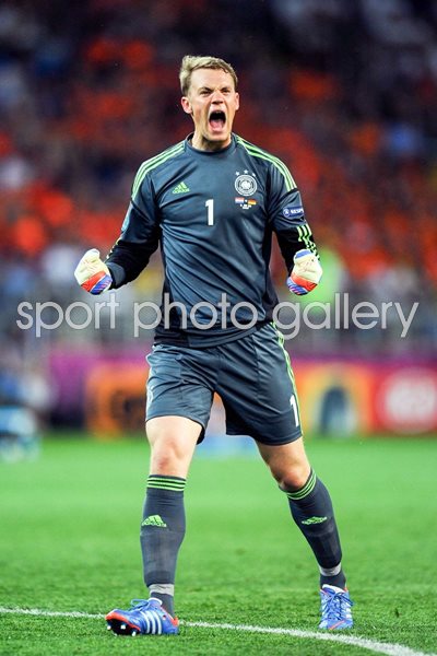 Manuel Neuer celebrates Germany goal EURO 2012
