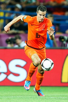 Robin van Persie Netherlands v Germany EURO 2012