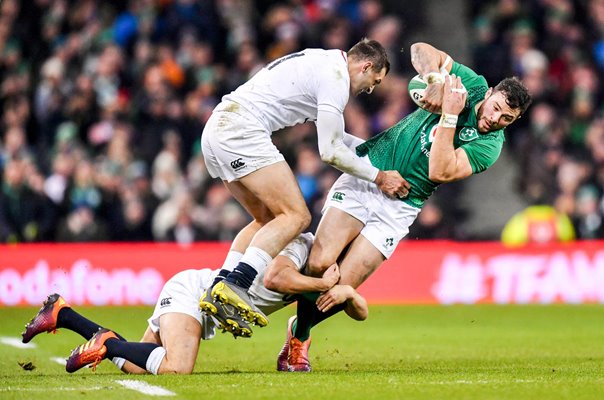 Jonny May & Ben Youngs England tackle Robbie Henshaw Ireland 2019