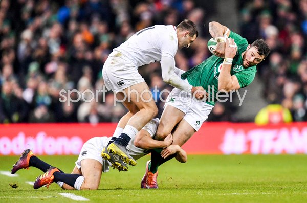 Jonny May & Ben Youngs England tackle Robbie Henshaw Ireland 2019