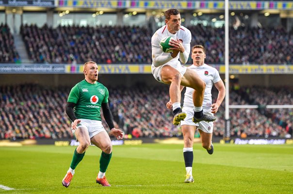 Jonny May England catch v Ireland Dublin Six Nations 2019