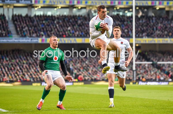 Jonny May England catch v Ireland Dublin Six Nations 2019