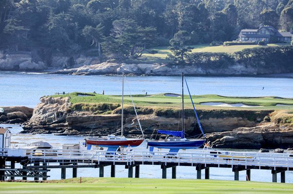 Pebble Beach Golf Links 17th Green from 4th Hole California USA