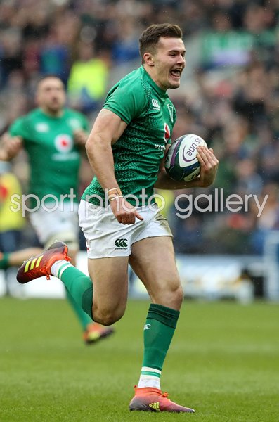 Jacob Stockdale Ireland scores v Scotland Murrayfield 6 Nations 2019