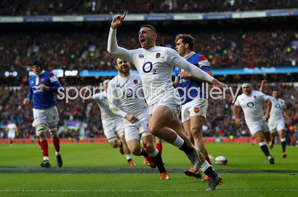 Jonny May England hat trick v France London 6 Nations 2019