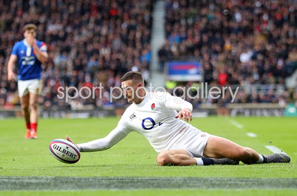 Jonny May England hat trick v France Twickenham 6 Nations 2019