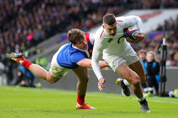 Jonny May England hat trick v France Twickenham Six Nations 2019